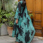 ZC Embroidered Black & Zinc Luxury Linen Dress