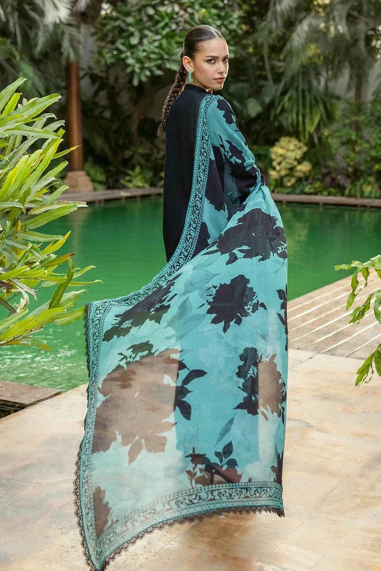 ZC Embroidered Black & Zinc Luxury Linen Dress