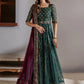 IZK Embroidered Dark Green Luxury Net Maxi