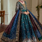 BRQ Embroidered Sea Green Tie & dye Luxury Chiffon Frock
