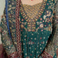 BRQ Embroidered Sea Green Tie & dye Luxury Chiffon Frock