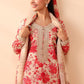 MB Embroidered Peach Luxury Linen Dress