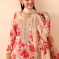 MB Embroidered Peach Luxury Linen Dress