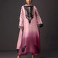 ZC Printed Tie Dye Pink Shamoz Silk 3pcs Dress