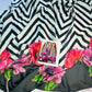 Floral Printed Black & white Shamoz Silk 3pcs Dress