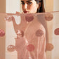 JZM Embridered Tea Pink Luxury Raw Silk Dress