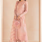 JZM Embridered Tea Pink Luxury Raw Silk Dress