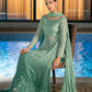 EK Embroidered Tie Dye Sea Green Luxury Chiffon Dress