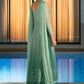 EK Embroidered Tie Dye Sea Green Luxury Chiffon Dress