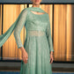 EK Embroidered Tie Dye Sea Green Luxury Chiffon Dress