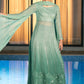 EK Embroidered Tie Dye Sea Green Luxury Chiffon Dress