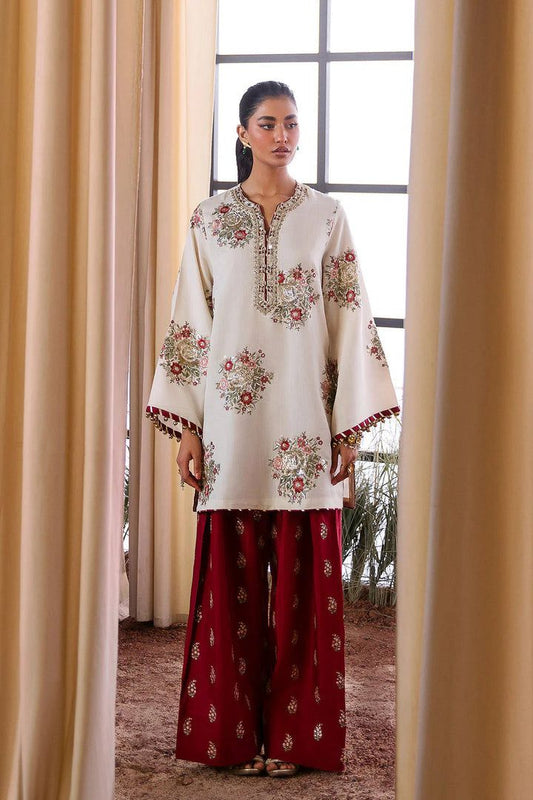 Ethnic Embroidered Luxury Sheesha Silk Dress