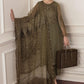 BRQ Embroidered Mehndi Luxury Chiffon Dress