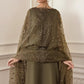 BRQ Embroidered Mehndi Luxury Chiffon Dress