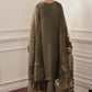 BRQ Embroidered Mehndi Luxury Chiffon Dress