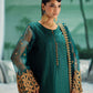 MNM Embroidered Dark Green Luxury Organza Dress