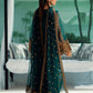 MNM Embroidered Dark Green Luxury Organza Dress
