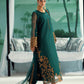 MNM Embroidered Dark Green Luxury Organza Dress