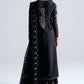 ZSJ Embroidered Black Luxury Raw Silk Dress
