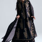 ZSJ Embroidered Black Luxury Raw Silk Dress