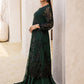 ZNT Embroidered Dark Green Luxury Chiffon Dress