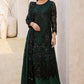 ZNT Embroidered Dark Green Luxury Chiffon Dress