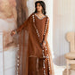 Vanya Embroidered Rust Luxury Silk Dress