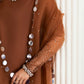 Vanya Embroidered Rust Luxury Silk Dress