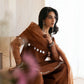 Vanya Embroidered Rust Luxury Silk Dress