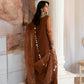 Vanya Embroidered Rust Luxury Silk Dress