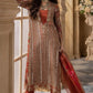CHZ Embroidered Orange Luxury Chiffon Dress