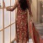 CHZ Embroidered Orange Luxury Chiffon Dress