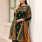 EA Embroidered Dark Green Luxury Velvet Dress