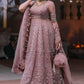 ELN Embroidered Pink Luxury Organza Maxi