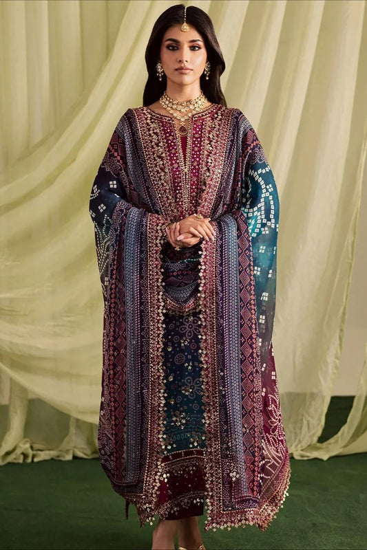 NUR Embroidered Multi Luxury Lawn Dress