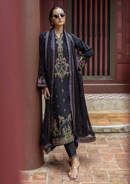 MSQ Embroidered Black Luxury lawn Dress