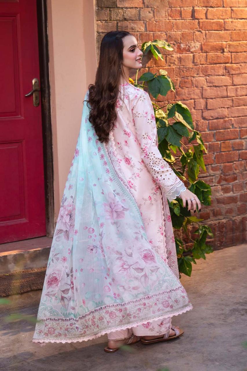 Neeshay Embroidered Pink Luxury Lawn Chikankari Dress - 02