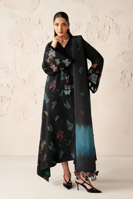 BRQ Embroidered Black Luxury Lawn Dress WM-201