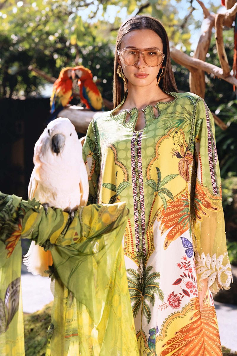 MP Embroidered Green Luxury Lawn Dress