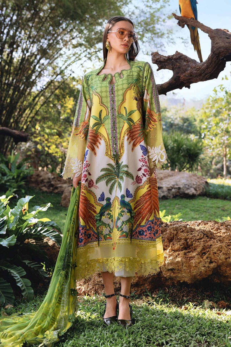 MP Embroidered Green Luxury Lawn Dress