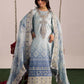 NUR Embroidered Aqua Tie & Dye Luxury Lawn Dress