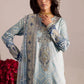 NUR Embroidered Aqua Tie & Dye Luxury Lawn Dress