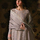 BI Embroidered Grey Luxury Lawn Dress