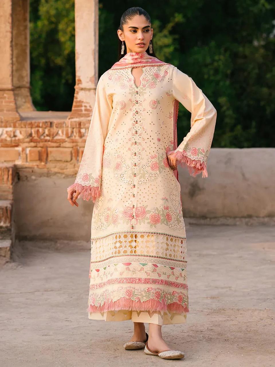 BI Embroidered Skin Luxury Lawn Chikankari Dress