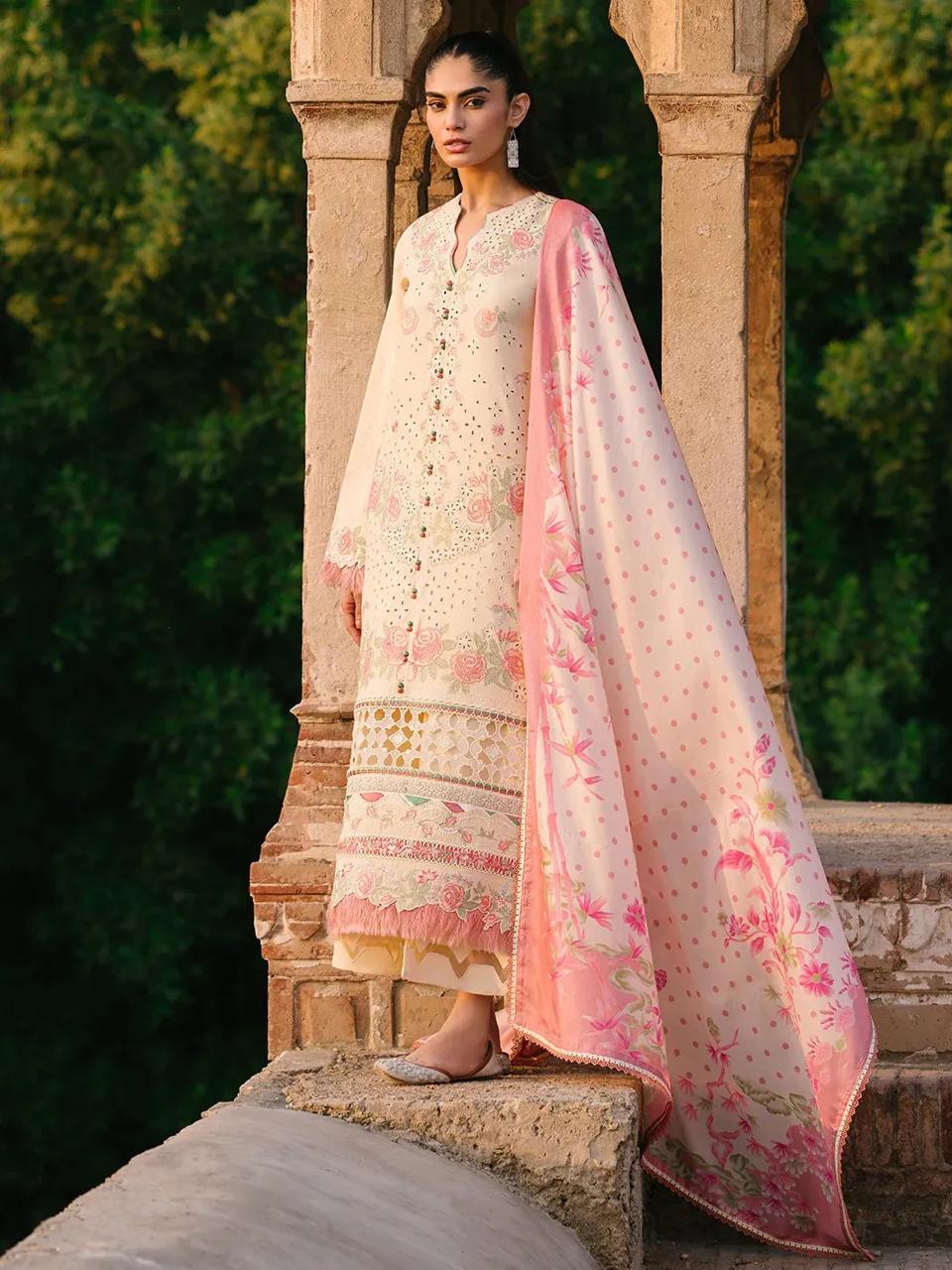 BI Embroidered Skin Luxury Lawn Chikankari Dress