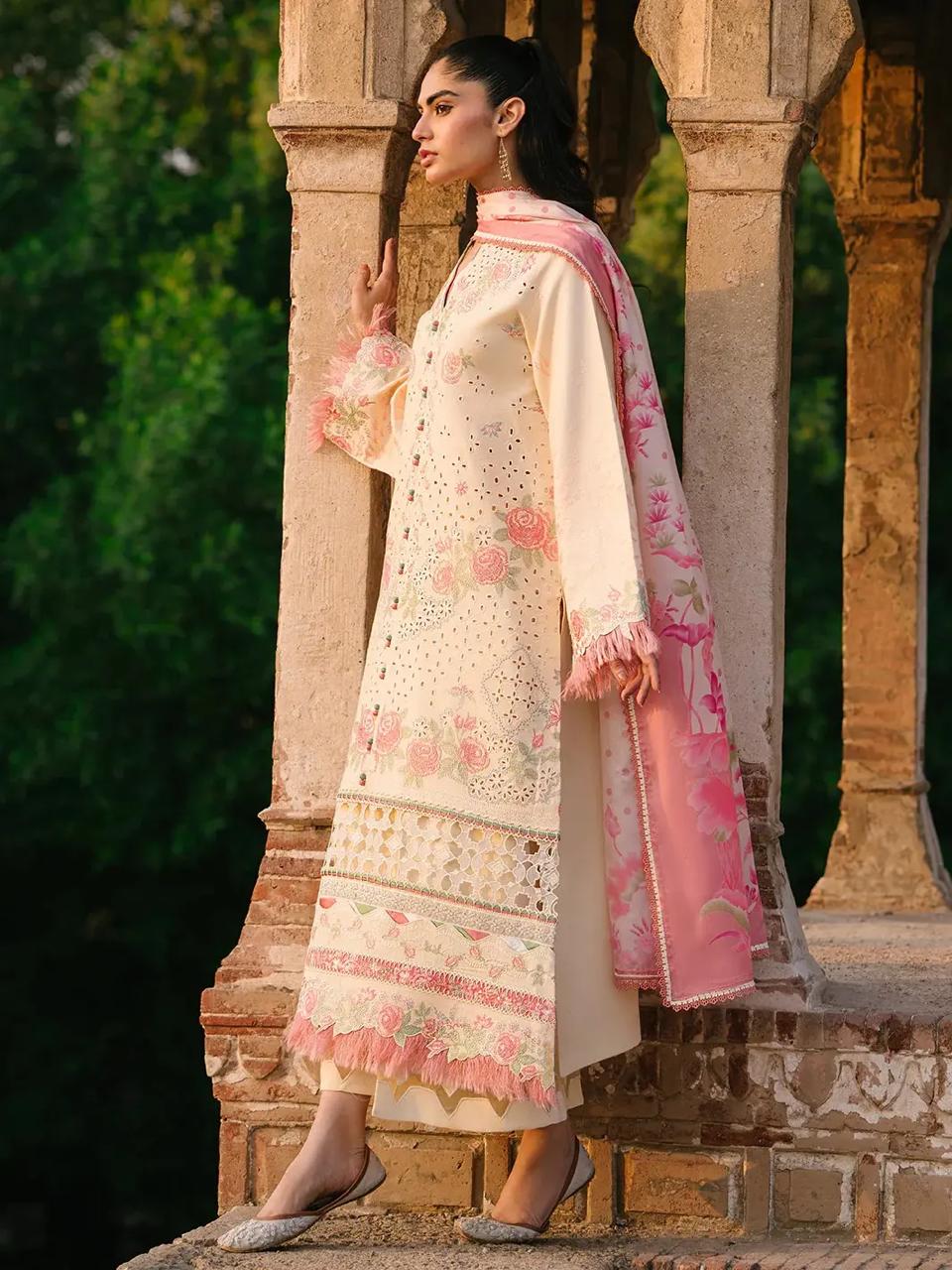 BI Embroidered Skin Luxury Lawn Chikankari Dress
