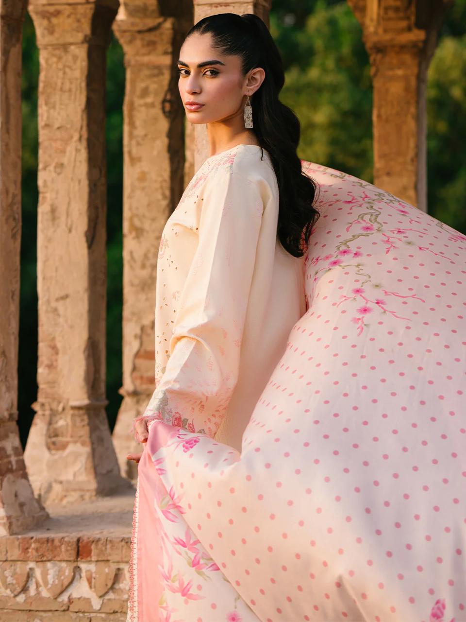 BI Embroidered Skin Luxury Lawn Chikankari Dress