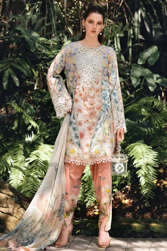 MB Embroidered Multi Luxury Lawn Dress