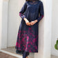 XENIA Printed Navy Blue Luxury Lawn Dress