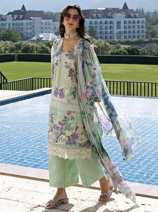 Elaf Embroidered Pista Luxury Lawn Dress